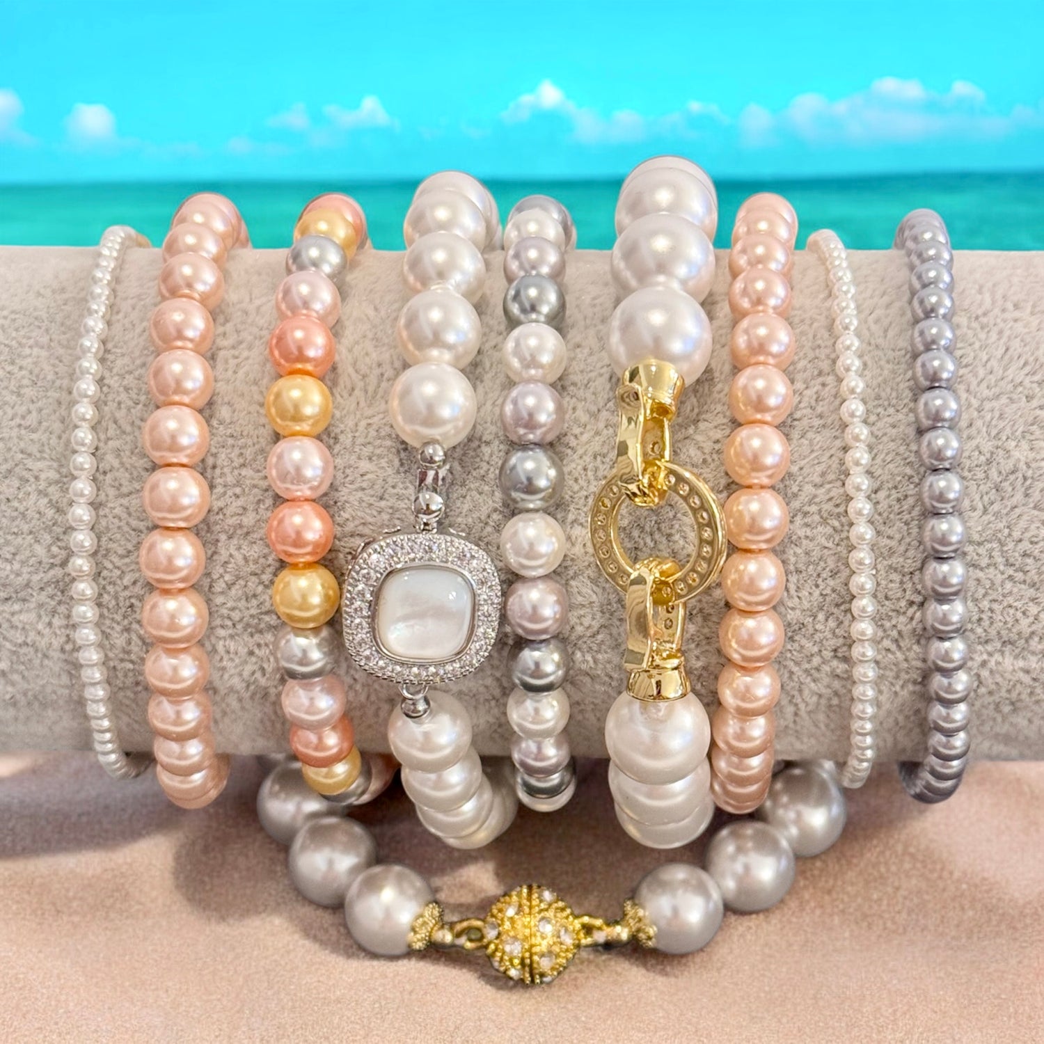 Muschelkernperlen Armbänder
