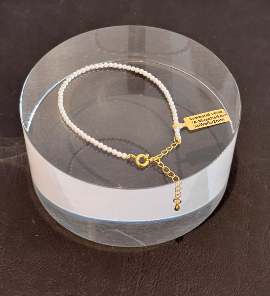 Armband Muschelkernperle weiss verstellbar