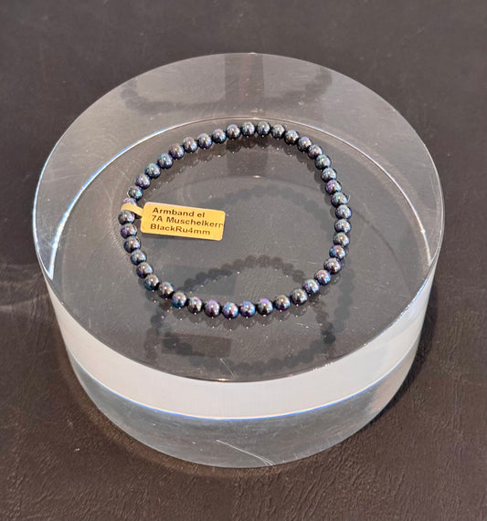 Armband Muschelkernperle Schwarzgrau