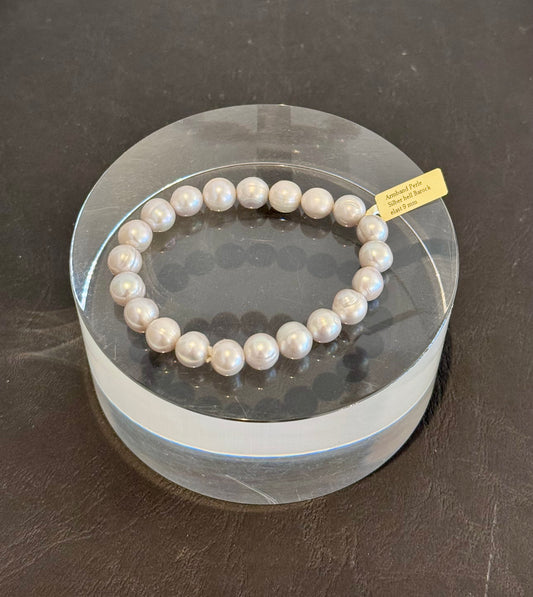 Armband Süsswasserperle Silbergrau