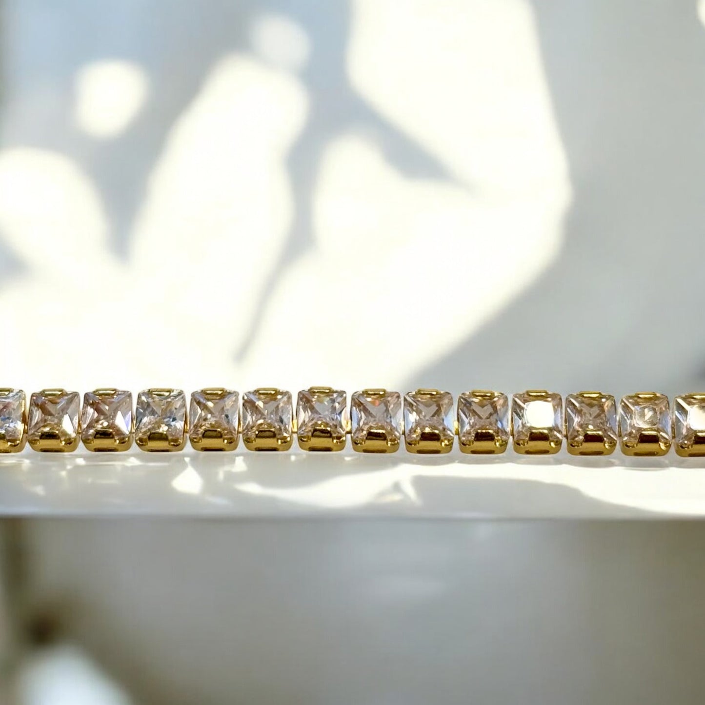 Tennisarmband mit Weissen Zirkonia 18k Gelbgold vergoldet