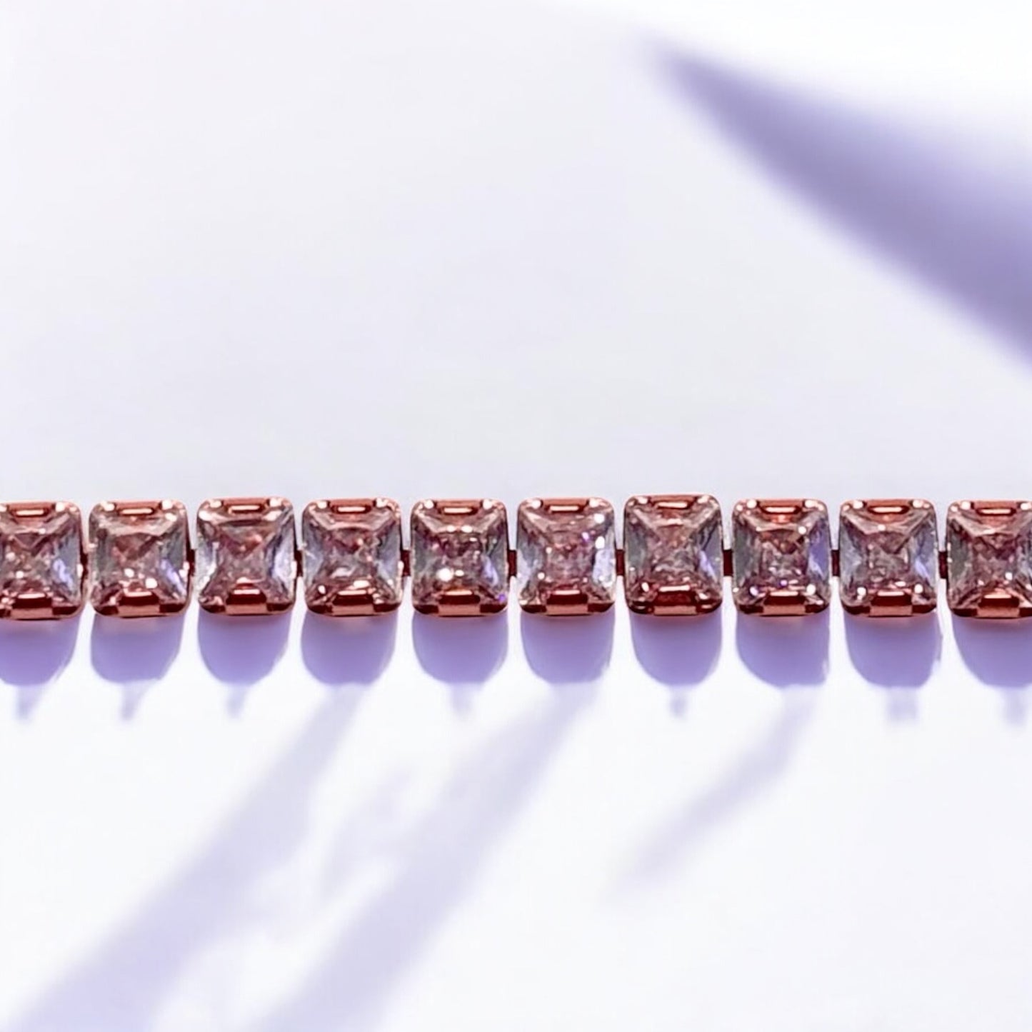 Tennisarmband mit Weissen Zirkonia 18k Rosegold vergoldet