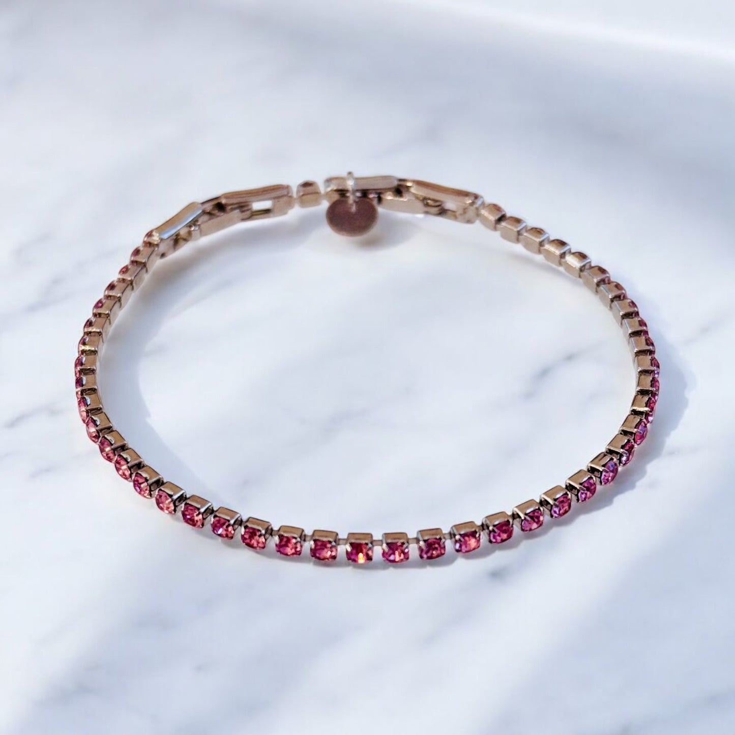Tennisarmband mit Zirkonia / Rosa