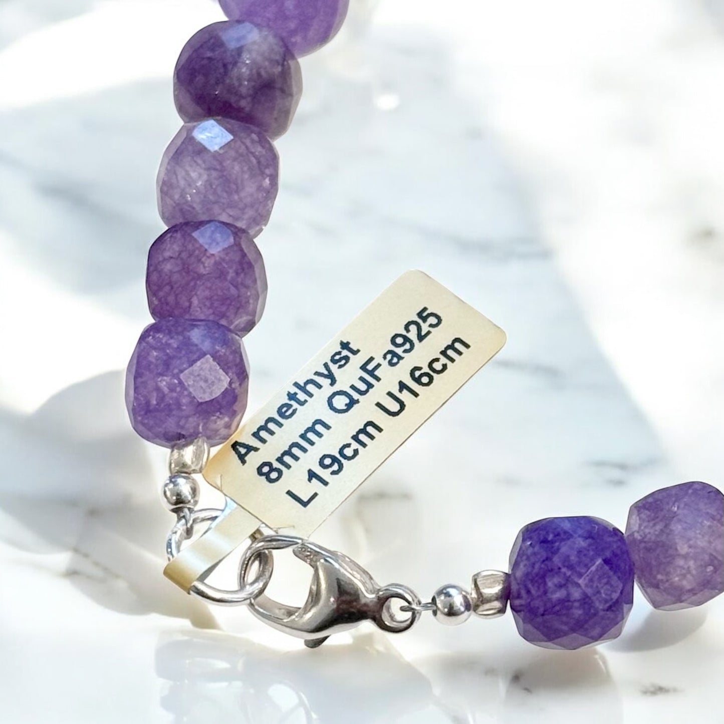 Armband aus Amethyst mit Karabiner