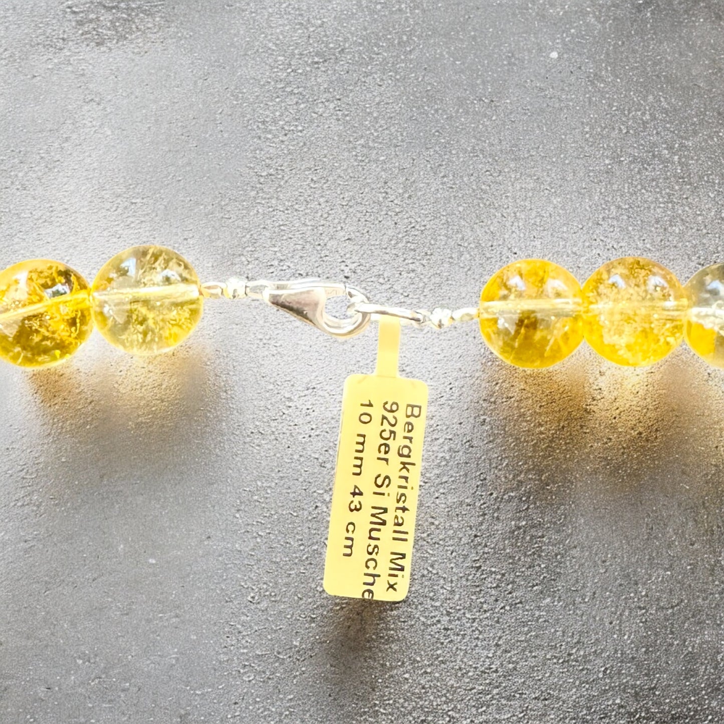 Halskette aus Bergkristall Mix mit 925er Silber Muschel