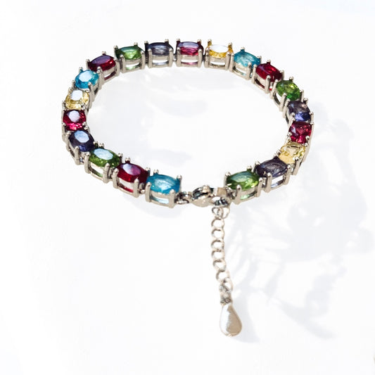 Tennisarmband mit Multicolor Zirkonia