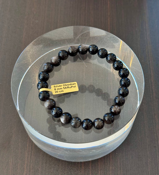 Armband aus 5A Silver Obsidian