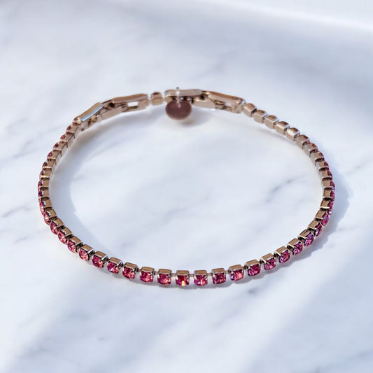 Tennisarmband mit Zirkonia / Rosa