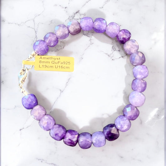 Armband aus Amethyst mit Karabiner