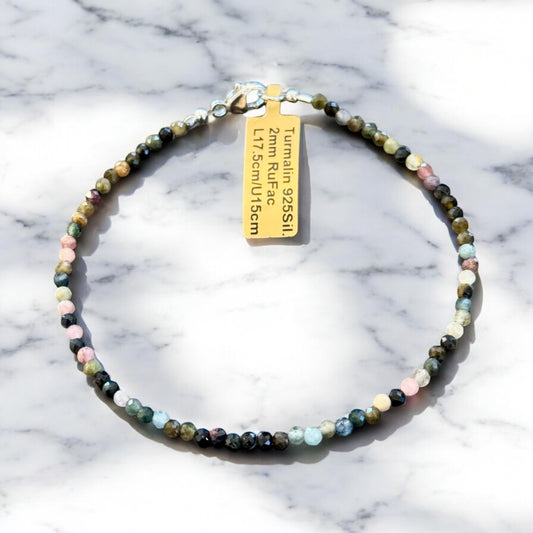 Armband aus Turmalin mit 925er Silber Karabiner